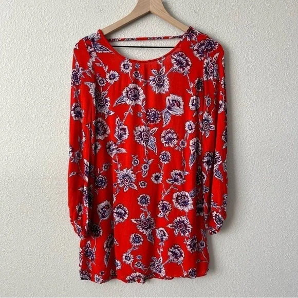 Billabong Heart Strayed Mini Floral Red Dress- Size XS - Picture 5 of 14